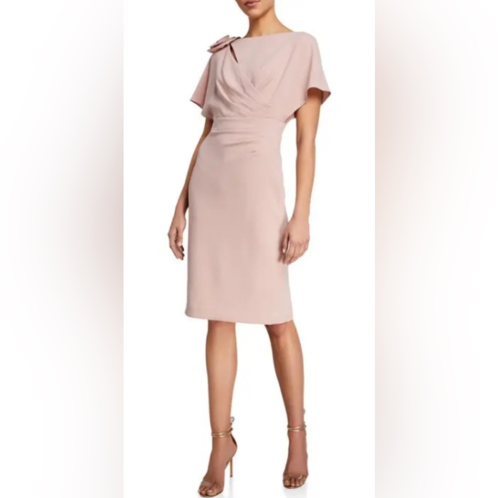 NWT Rickie Freeman for Teri Jon Wing-Sleeve Shirred Dress Size 6